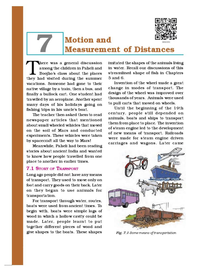 NCERT Book Class 6 Science Chapter 7 Motion and Measurements of