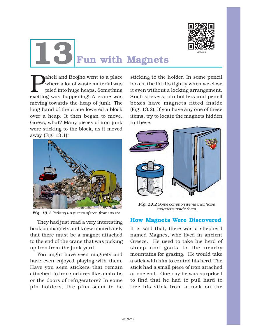NCERT Book Class 6 Science Chapter 13 Fun with Magnets - Page 1