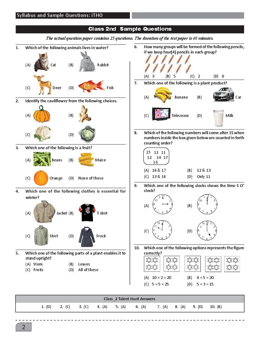 SilverZone iTHO Sample Paper Class 2 - Page 1 of 1