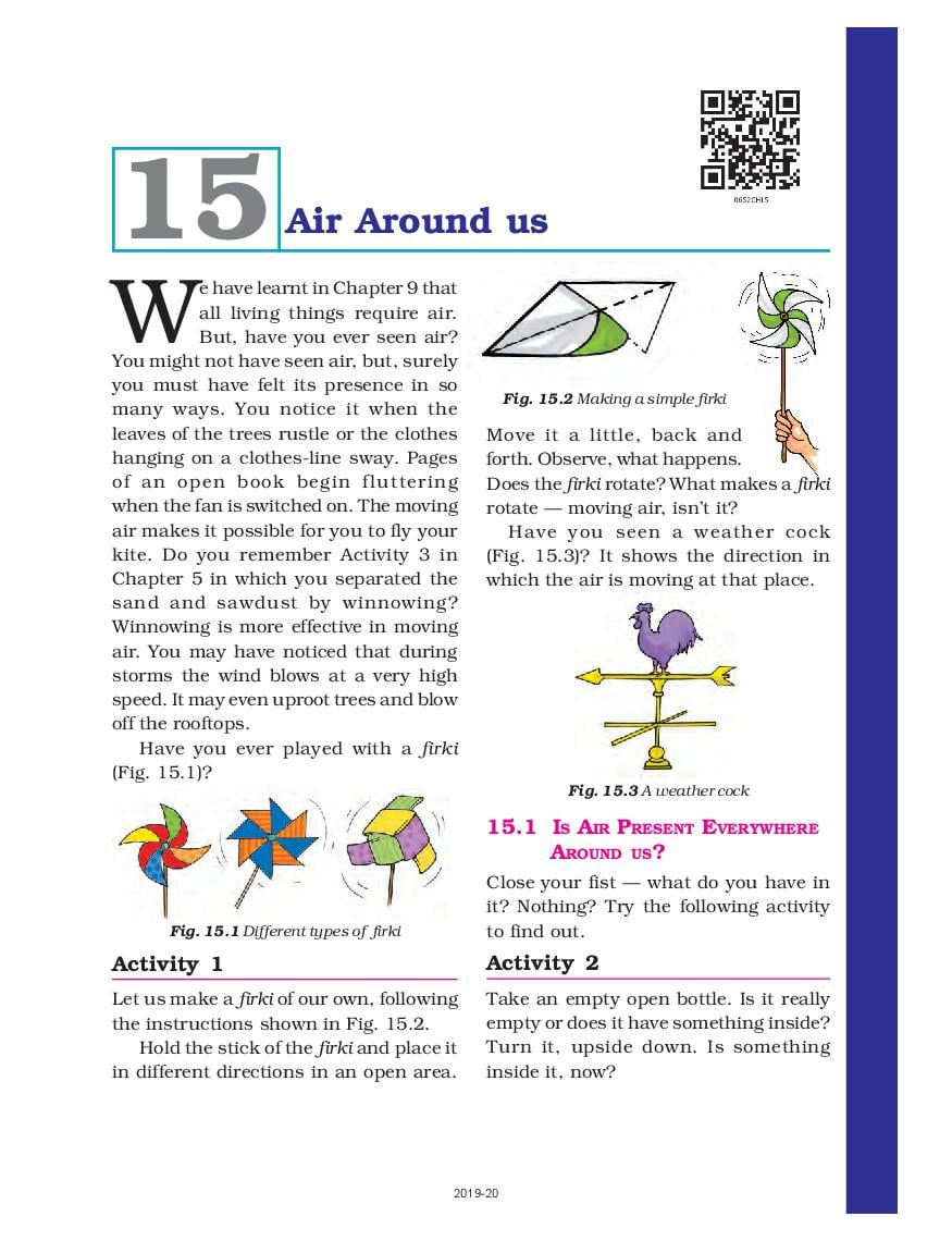 NCERT Book Class 6 Science Chapter 15 Air Around us - Page 1