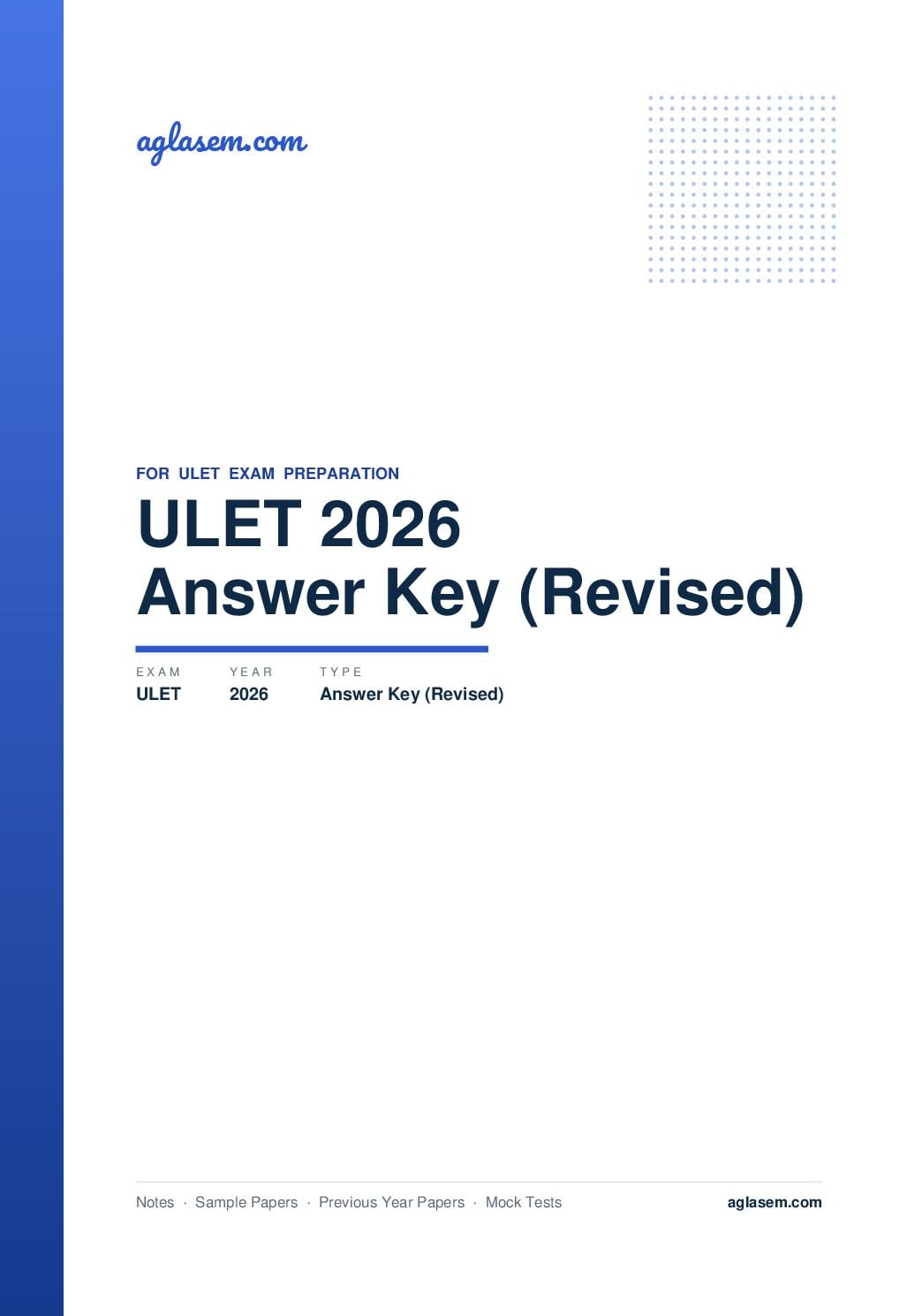 ULET 2026 Answer Key (Revised) - Page 1 of 5