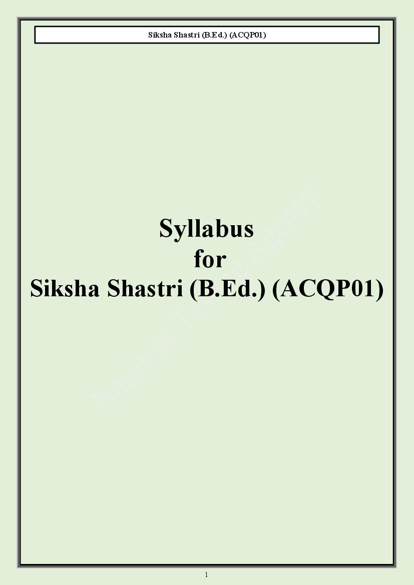 CUET PG 2024 Syllabus Shiksha Shastri B.Ed - Page 1