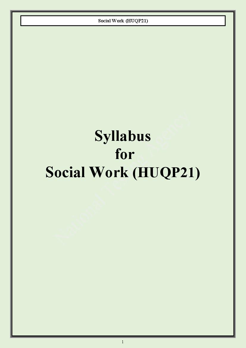 CUET PG 2024 Syllabus Social Work - Page 1