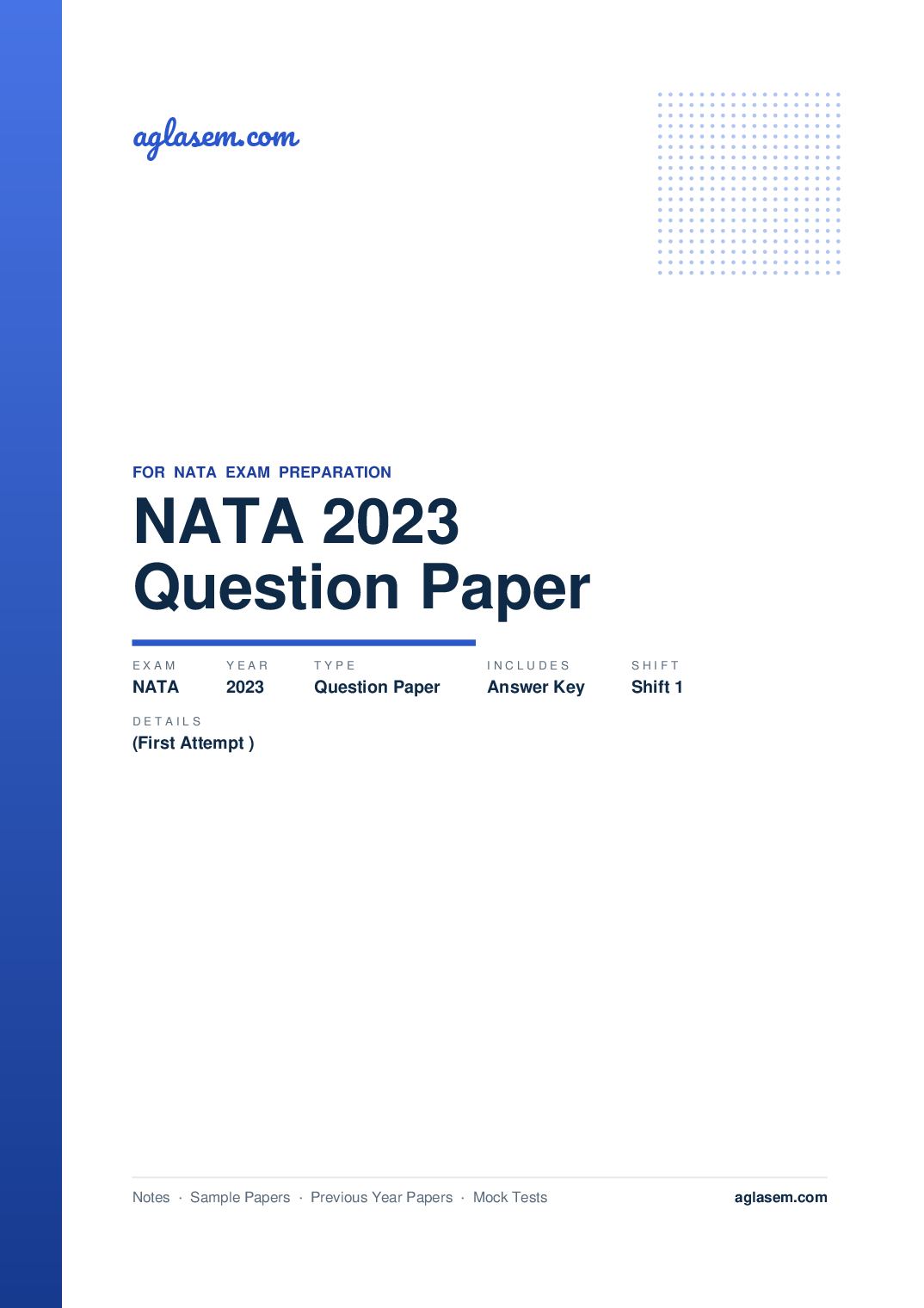 NATA 2023 Question Paper with Answer Key (First Attempt Shift 1) - Page 1 of 47