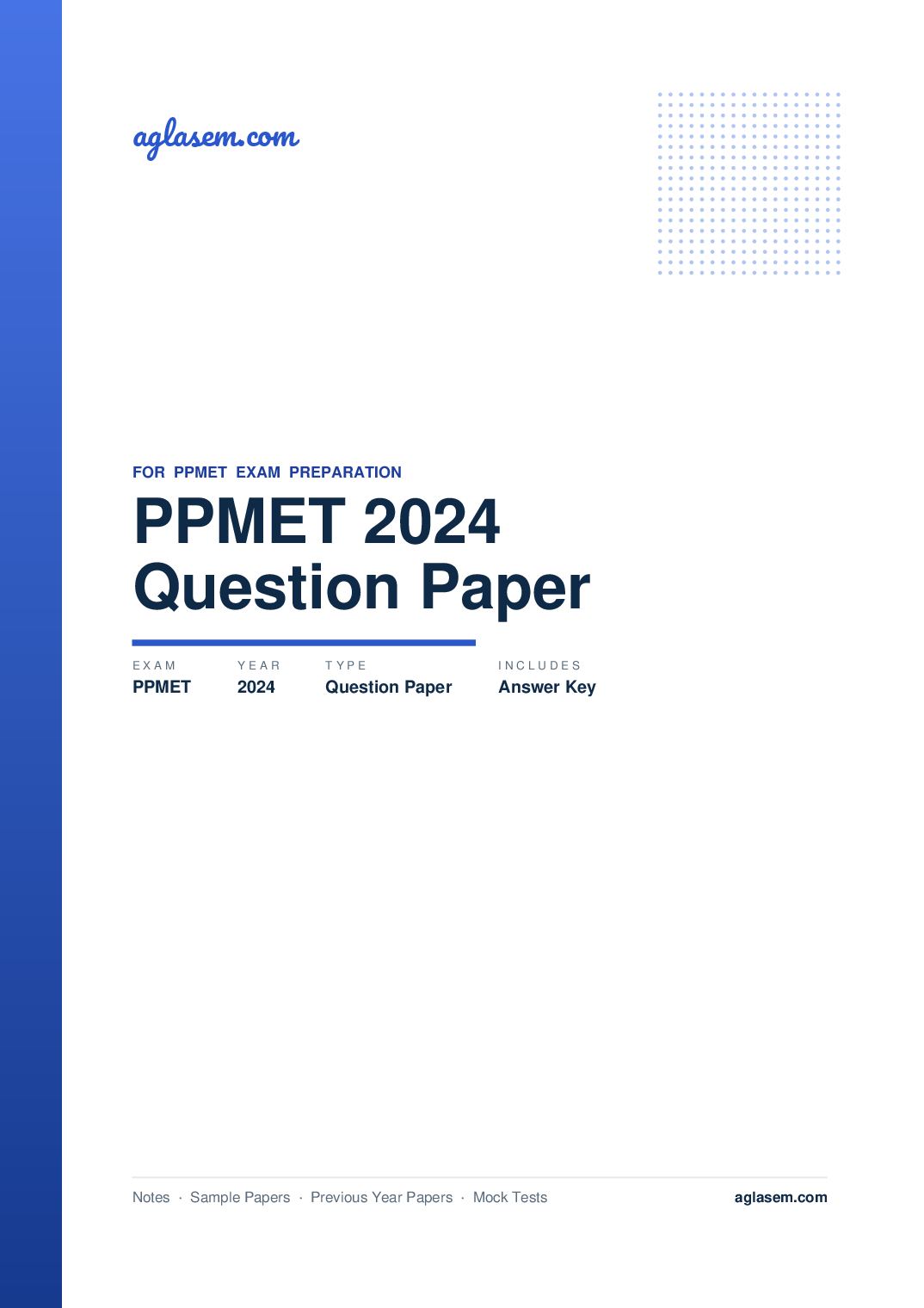 PPMET 2024 Question Paper with Answer Key - Page 1 of 13