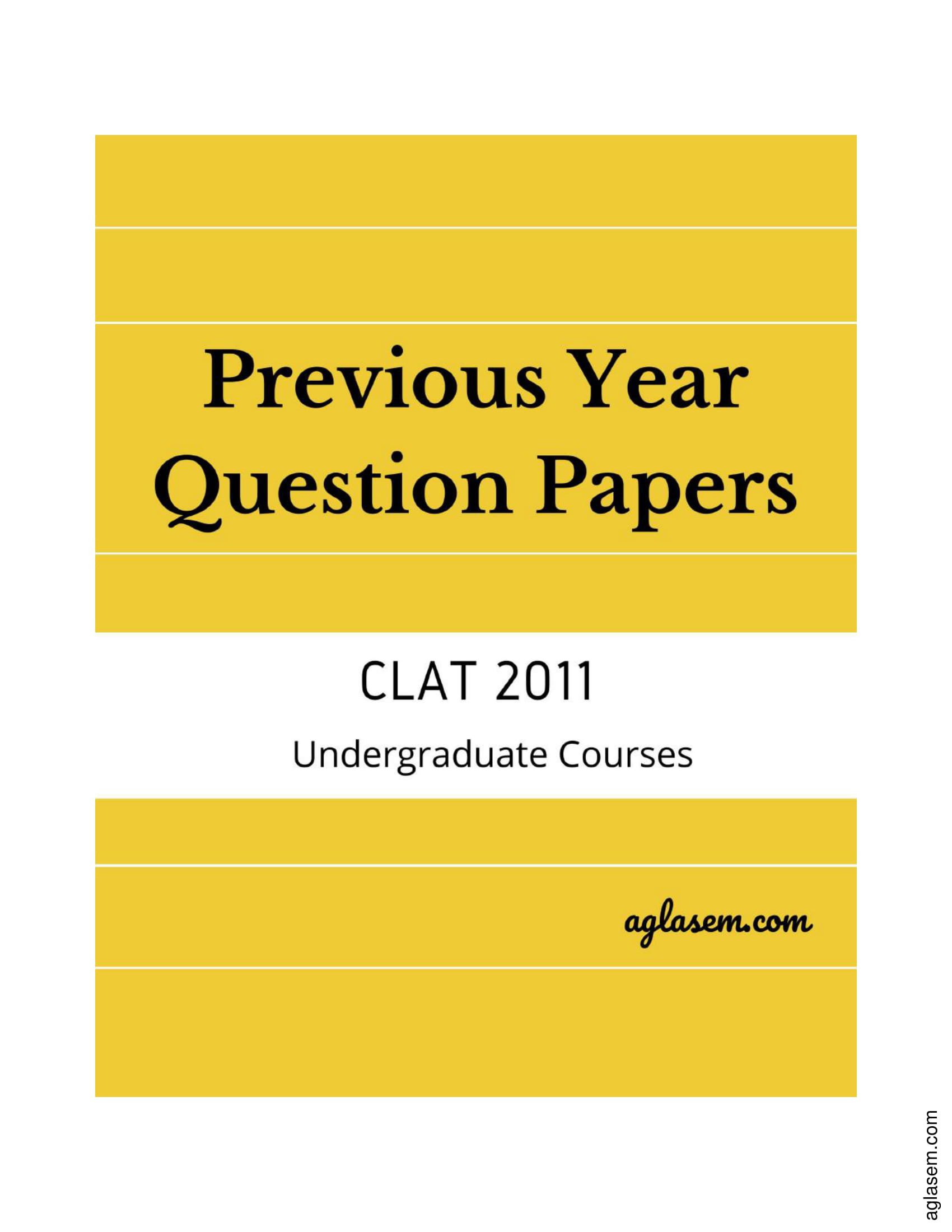 CLAT 2011 Question Paper - Page 1