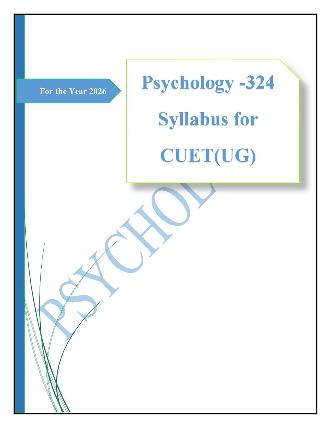 CUET 2026 Syllabus Psychology (Code 324) - Page 1 of 4