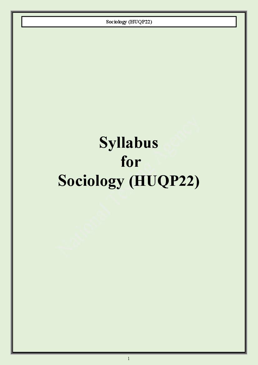CUET PG 2024 Syllabus Sociology - Page 1