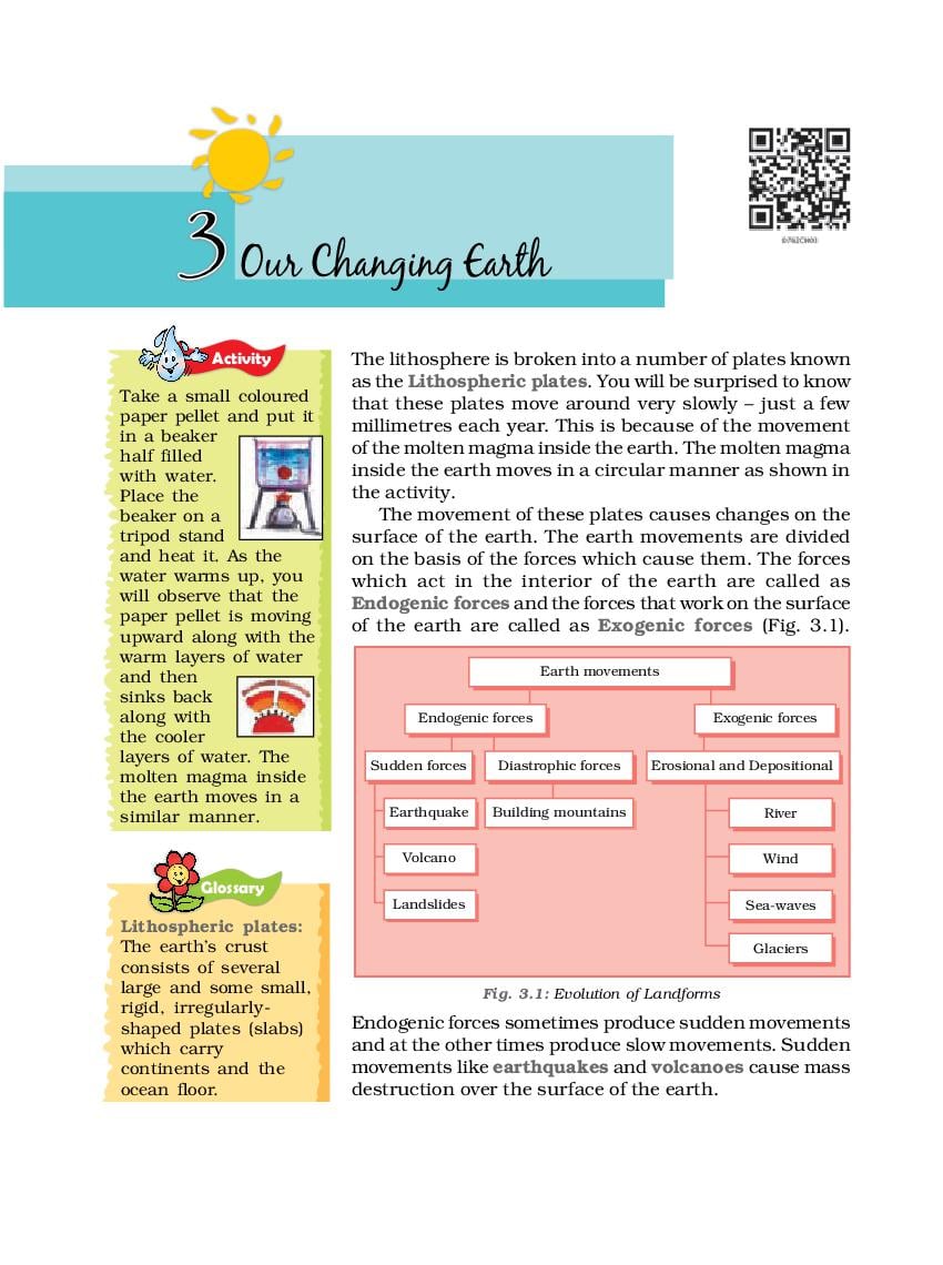 NCERT Book Class 7 Social Science (Geography)  Chapter 3 Our Changing Earth - Page 1