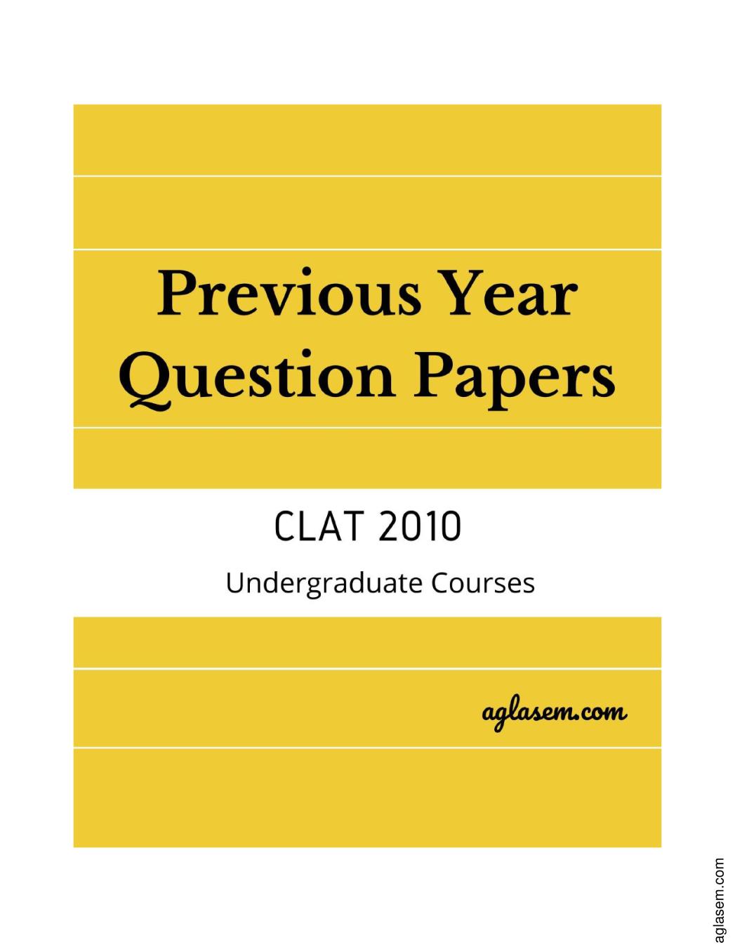 CLAT 2010 Question Paper - Page 1