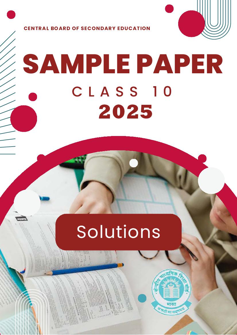 CBSE Class 10 Sample Paper 2025 Solution for Elements of Book Keeping and Accountancy - Page 1