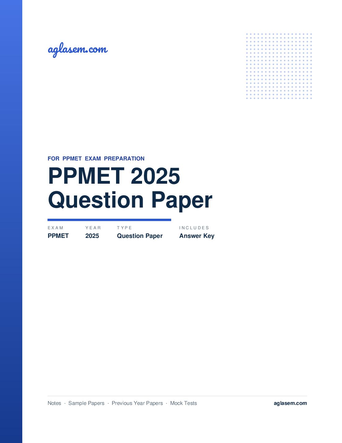 PPMET 2025 Question Paper with Answer Key - Page 1 of 8