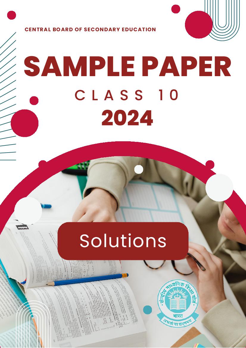 CBSE Class 10 Sample Paper 2024 Solution for Elements of Book Keeping and Accountancy - Page 1 of 6