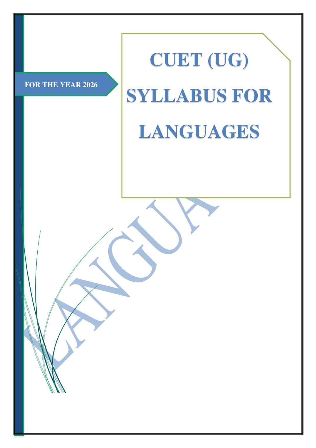 CUET 2026 Syllabus Punjabi (Code 110) - Page 1 of 2