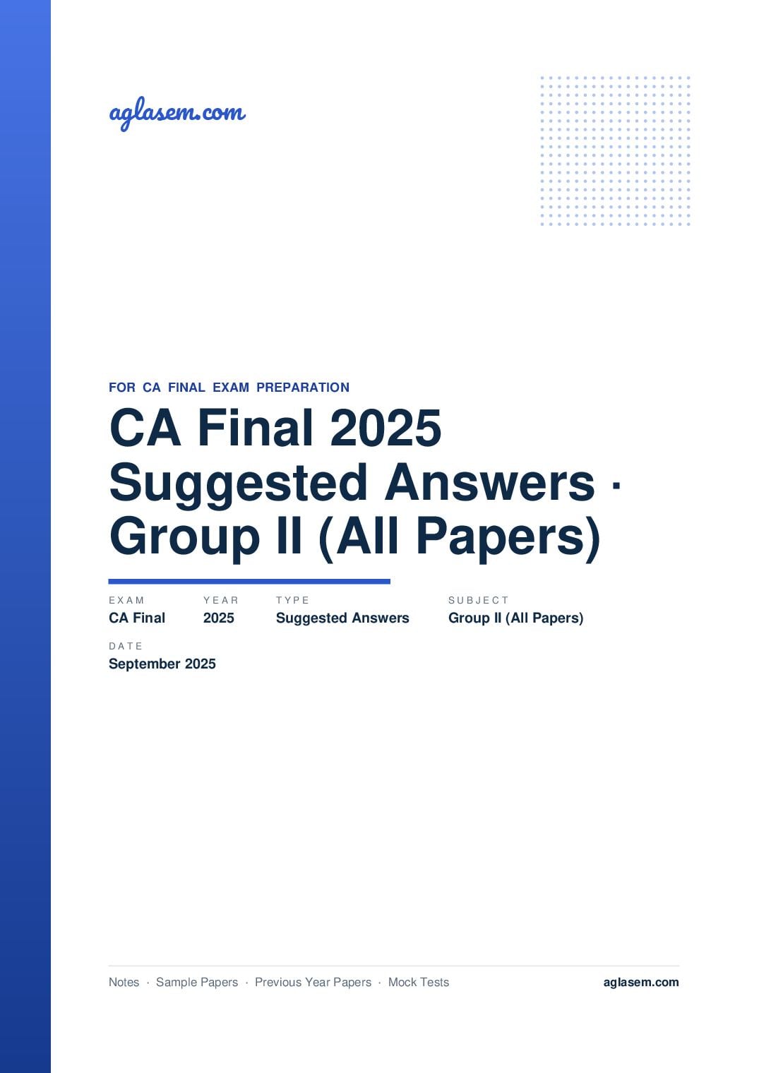 CA Final September 2025 Suggested Answers Group II (All Papers) - Page 1 of 141