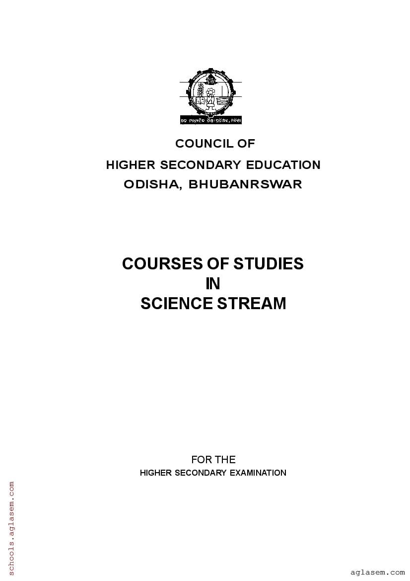 CHSE Odisha 12th Syllabus 2024 Science - Page 1
