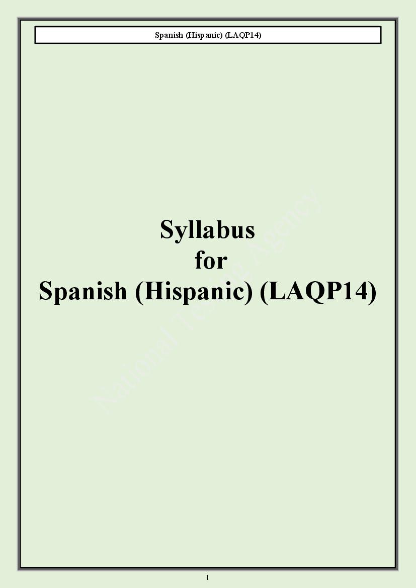 CUET PG 2024 Syllabus Spanish Hispanic - Page 1