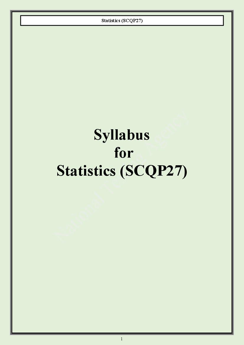 CUET PG 2024 Syllabus Statistics - Page 1