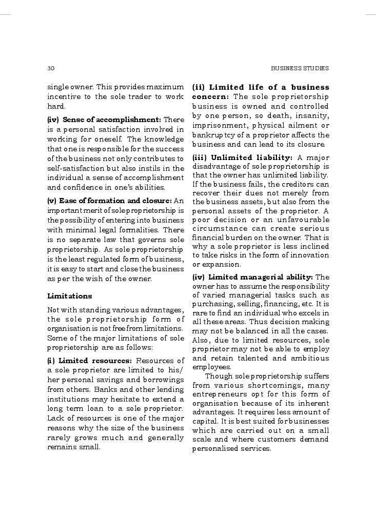 NCERT Book Class 11 Business Studies Chapter 2 Forms of Business