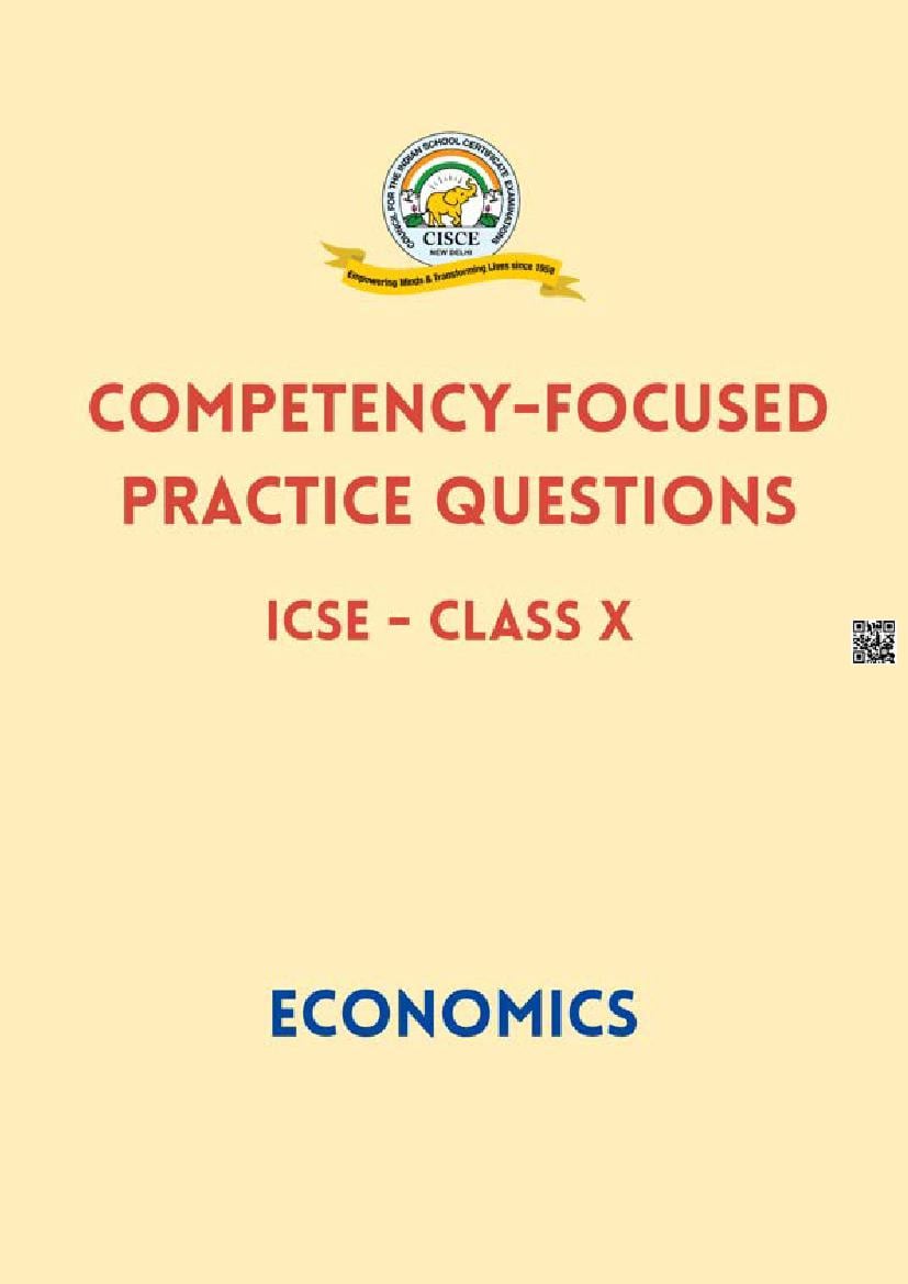 ICSE Competency Based Questions Economics - Page 1