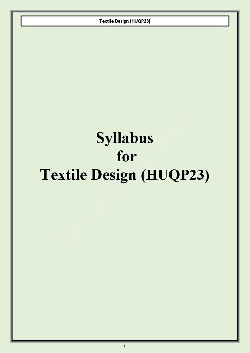 CUET PG 2024 Syllabus Textile Design - Page 1
