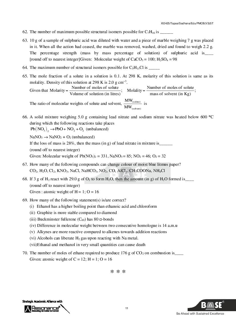 TAPAS Entrance Exam Sample Question Paper - Download PDFs - AglaSem