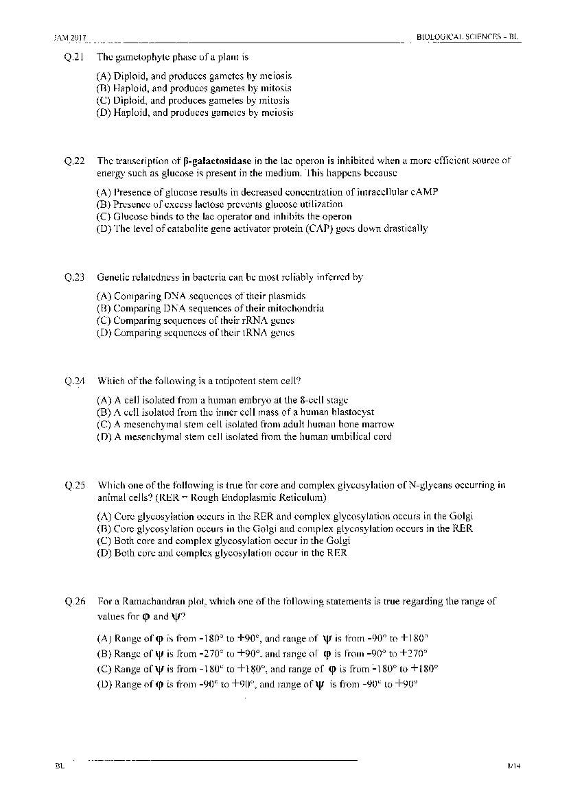 IIT JAM 2017 Question Papers PDF with Answer Keys (7 Papers)