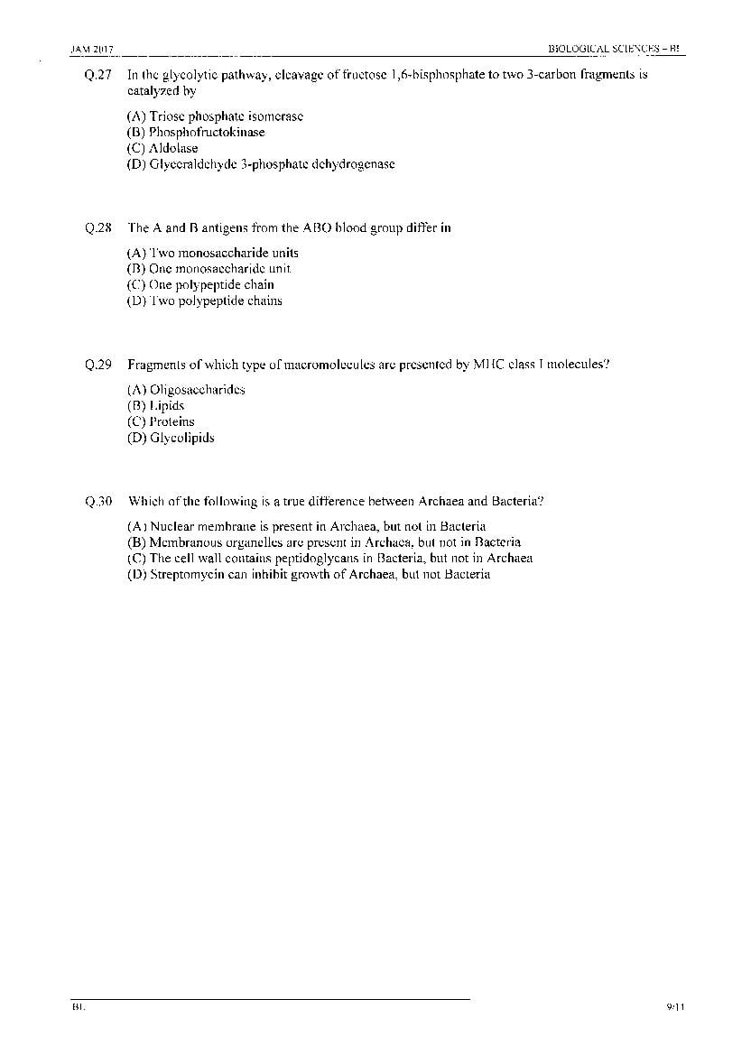 IIT JAM 2017 Question Papers PDF with Answer Keys (7 Papers)