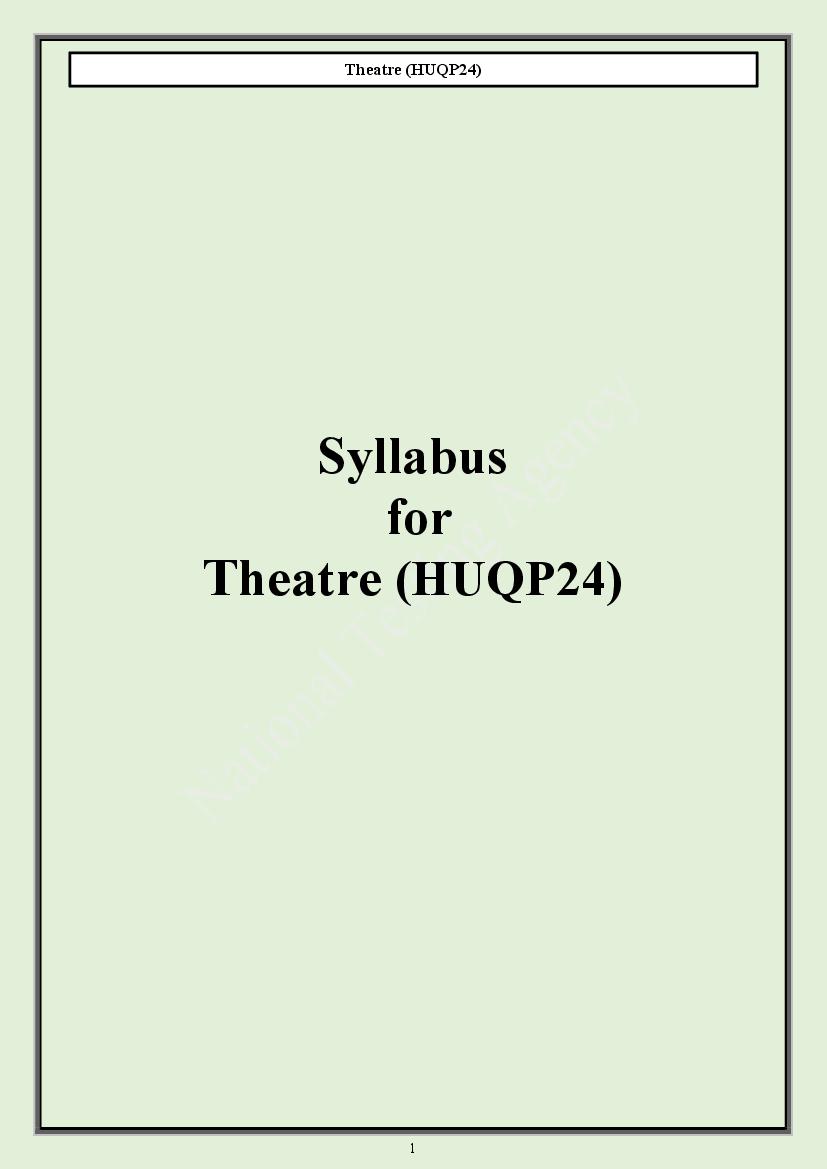 CUET PG 2024 Syllabus Theatre - Page 1