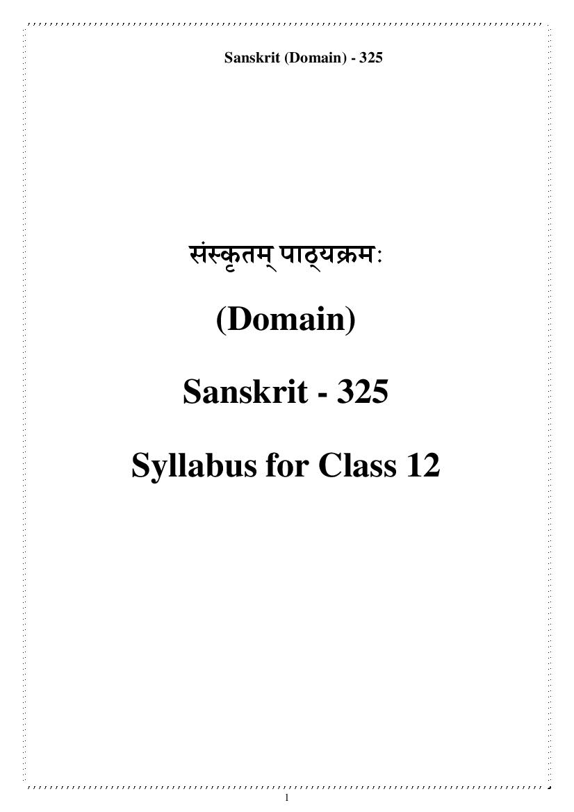 CUET 2023 Syllabus Sanskrit - Page 1