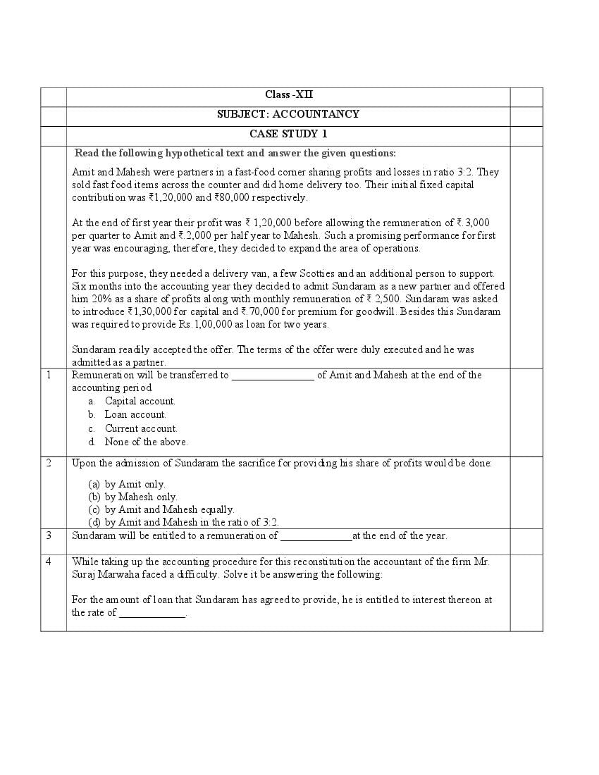CBSE Class 12  Question Bank 2021 Accountancy - Page 1