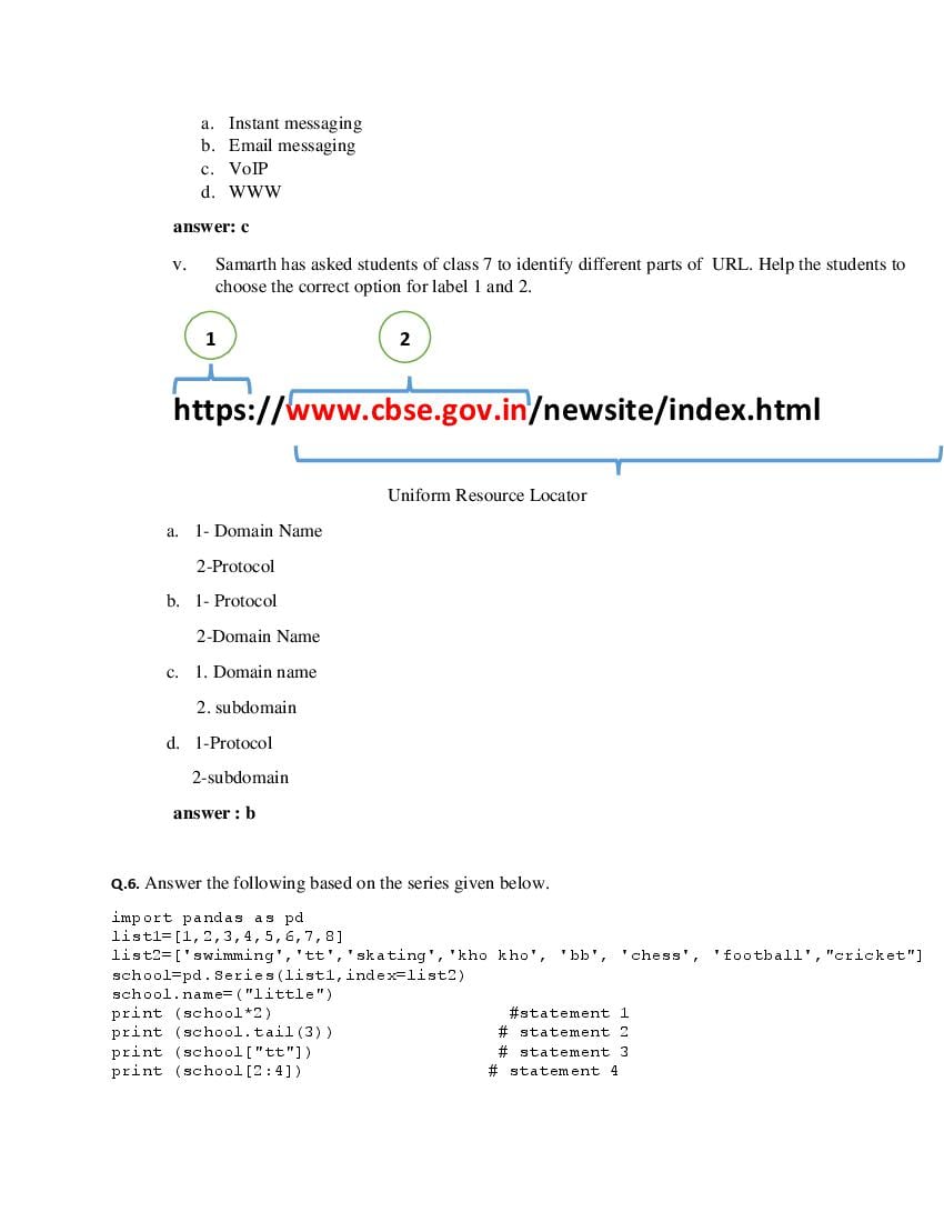 CBSE Class 12 Informatics Practices Question Bank (PDF) – Official CBSE Question Bank