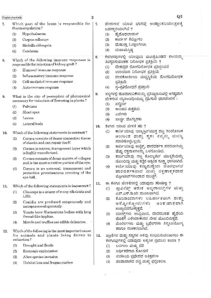 NEET 2019 Question Paper Kannada