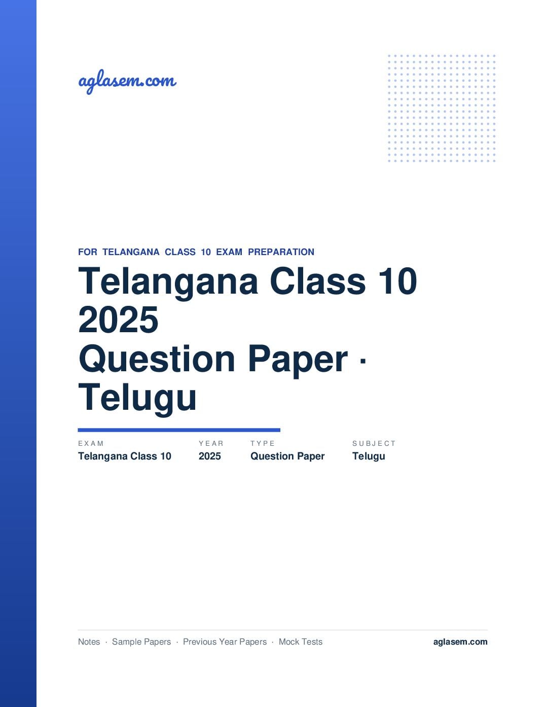 Telangana Class 10 Question Paper 2025 Telugu - Page 1 of 5