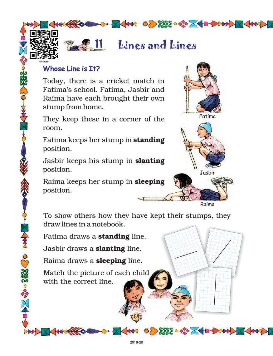 NCERT Book Class 2 Maths Chapter 11 Lines and Lines - Page 1