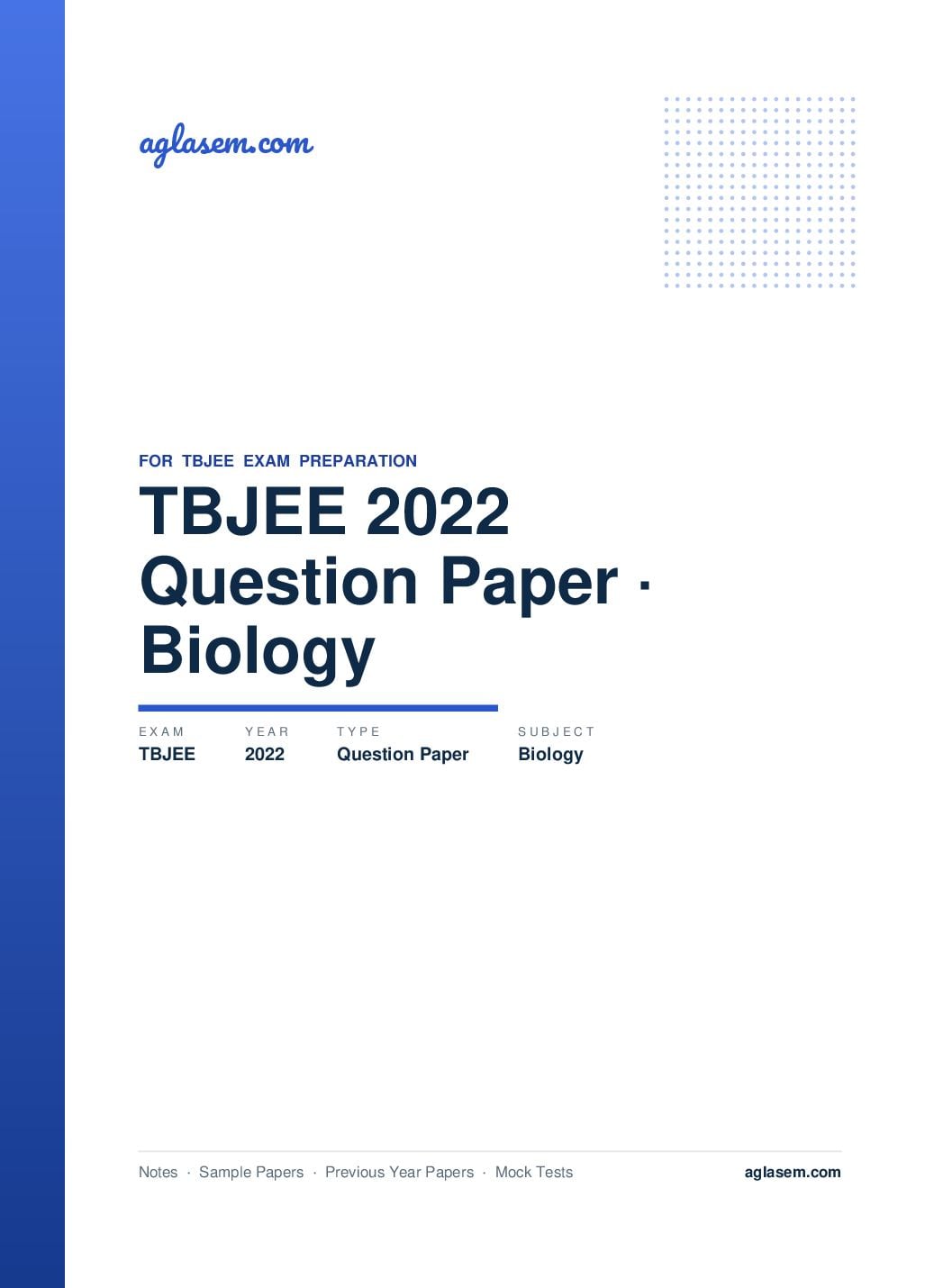 TBJEE 2022 Question Paper - Biology - Page 1 of 13