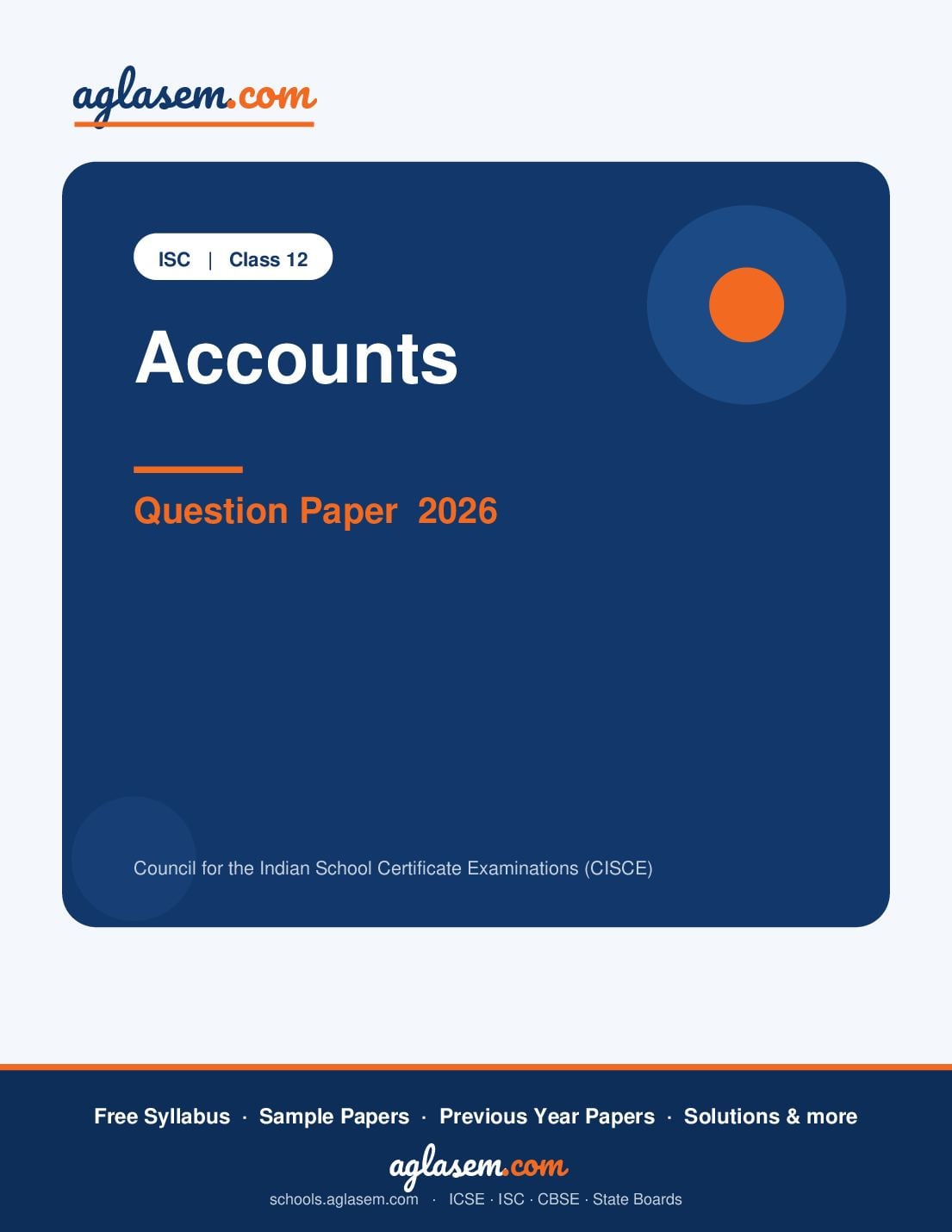 ISC Class 12 Question Paper 2026 Accounts - Page 1 of 17