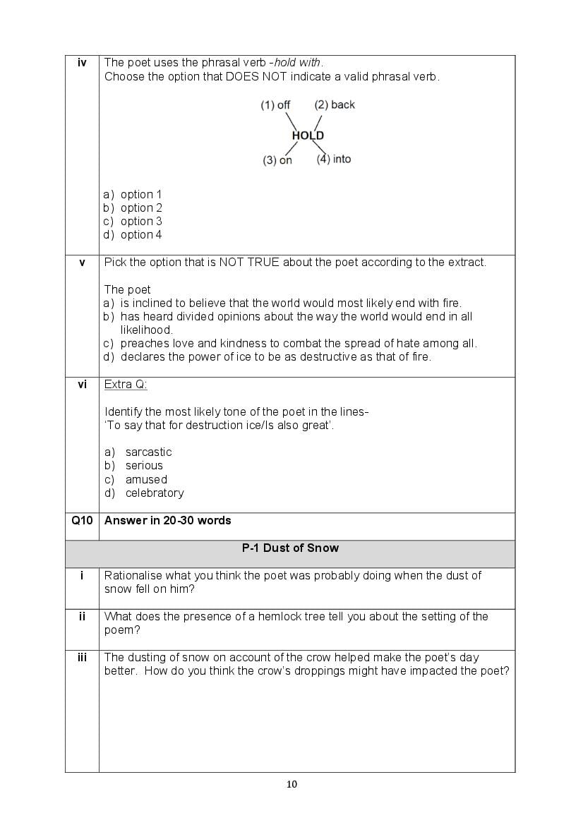 CBSE Class 10 English Question Bank (PDF) – Official CBSE Question Bank