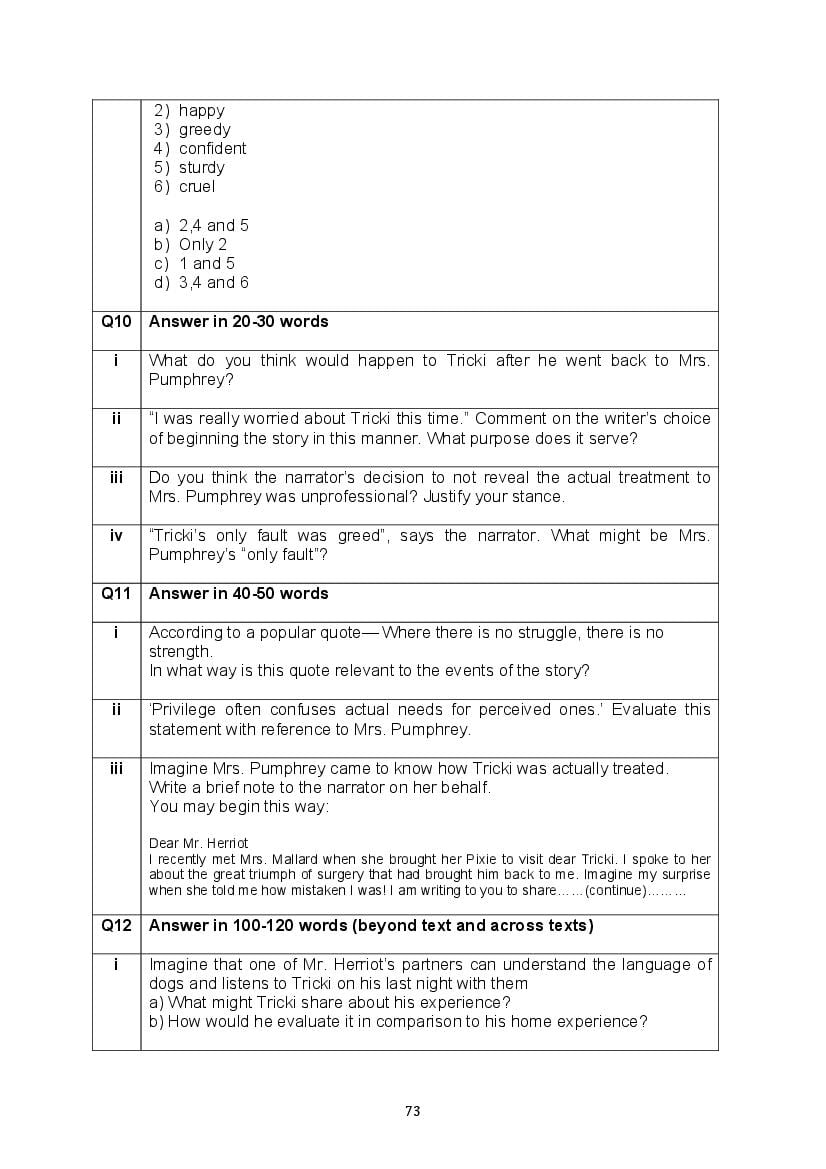 CBSE Class 10 English Question Bank (PDF) – Official CBSE Question Bank