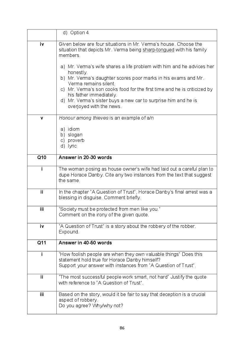 CBSE Class 10 English Question Bank (PDF) – Official CBSE Question Bank