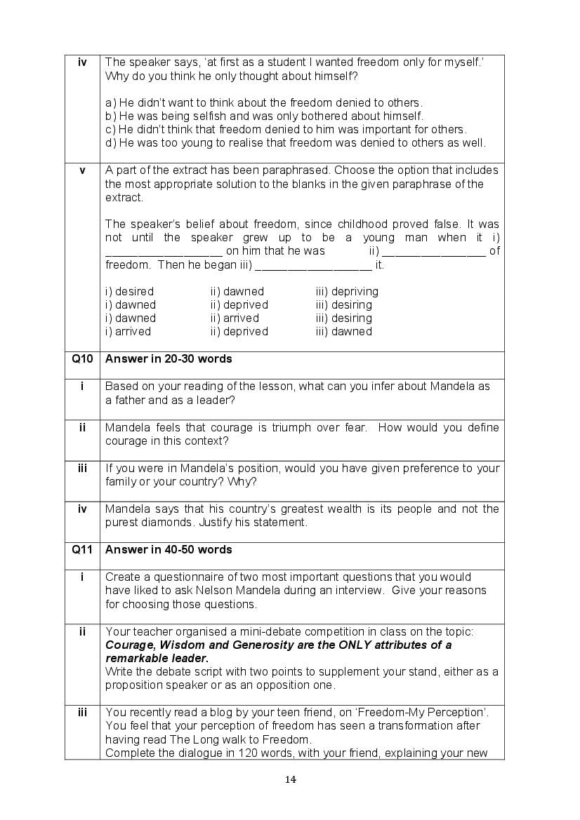 CBSE Class 10 English Question Bank (PDF) – Official CBSE Question Bank