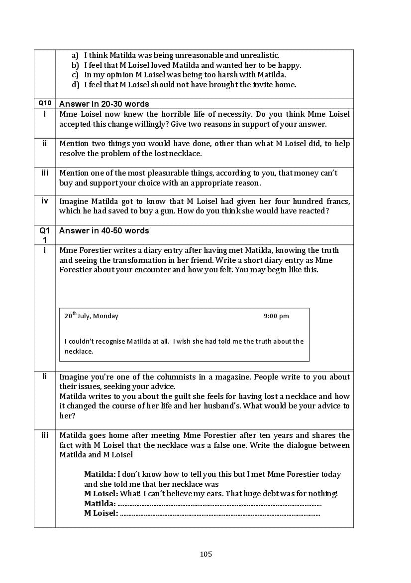 CBSE Class 10 English Question Bank (PDF) – Official CBSE Question Bank