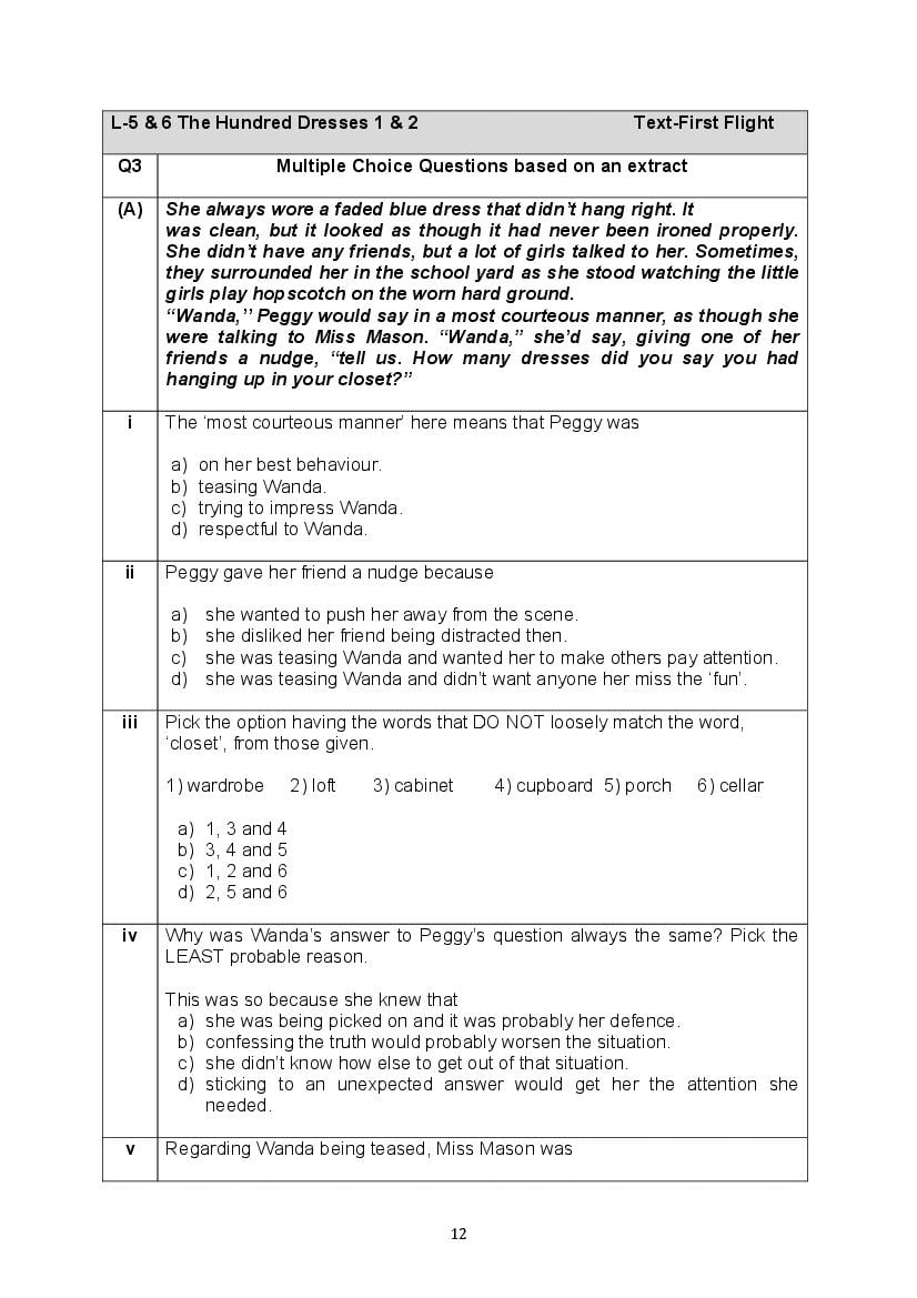 CBSE Class 10 English Question Bank (PDF) – Official CBSE Question Bank