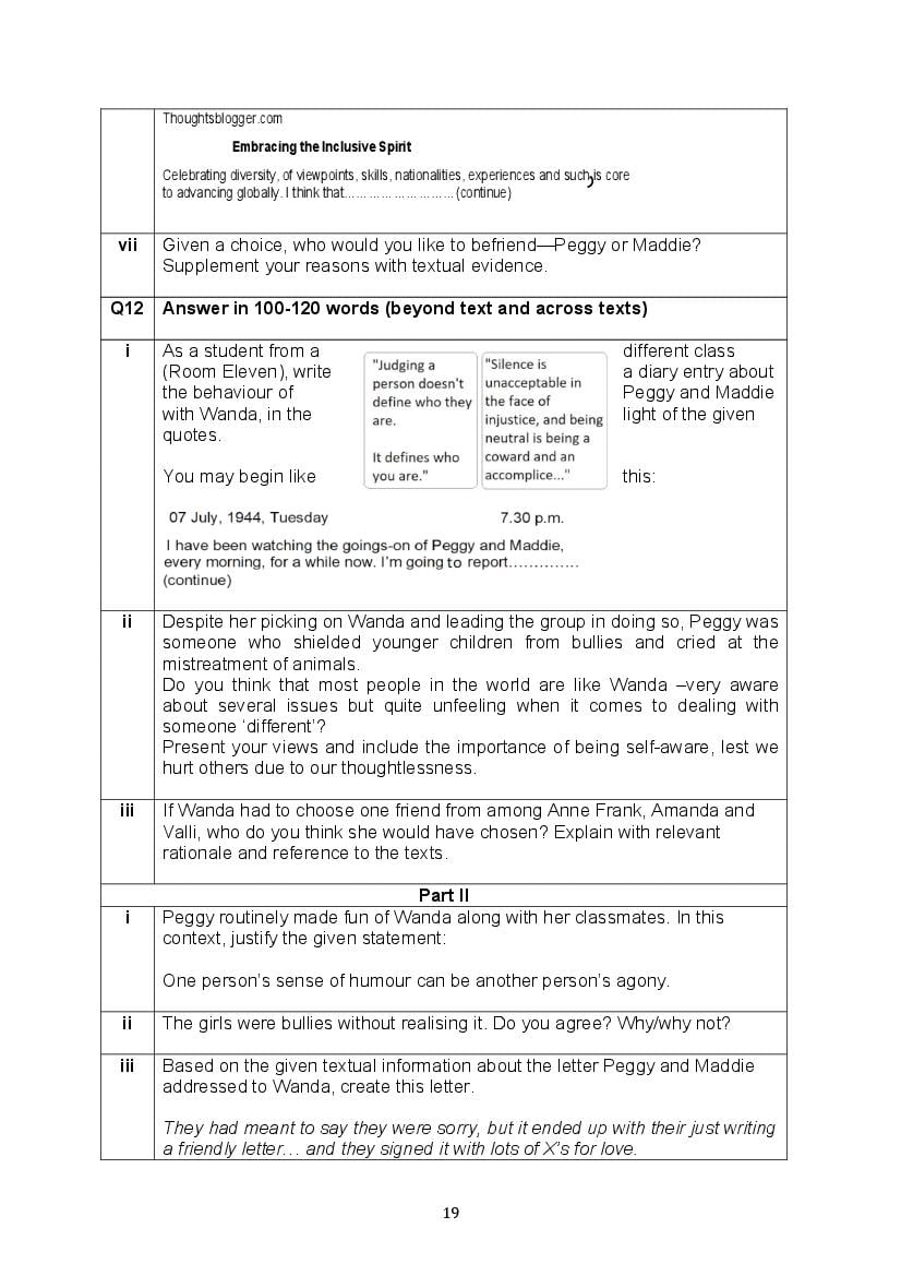 CBSE Class 10 English Question Bank (PDF) – Official CBSE Question Bank