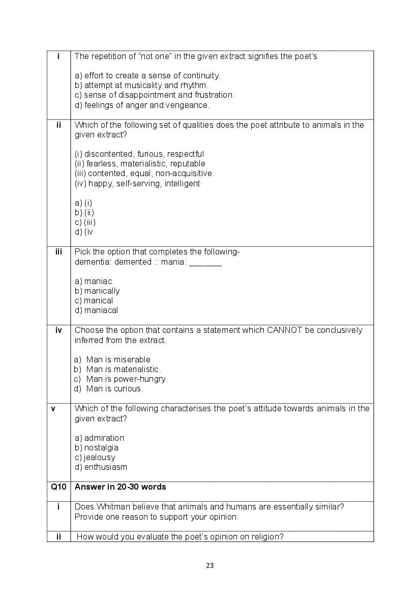 CBSE Class 10 English Question Bank (PDF) – Official CBSE Question Bank