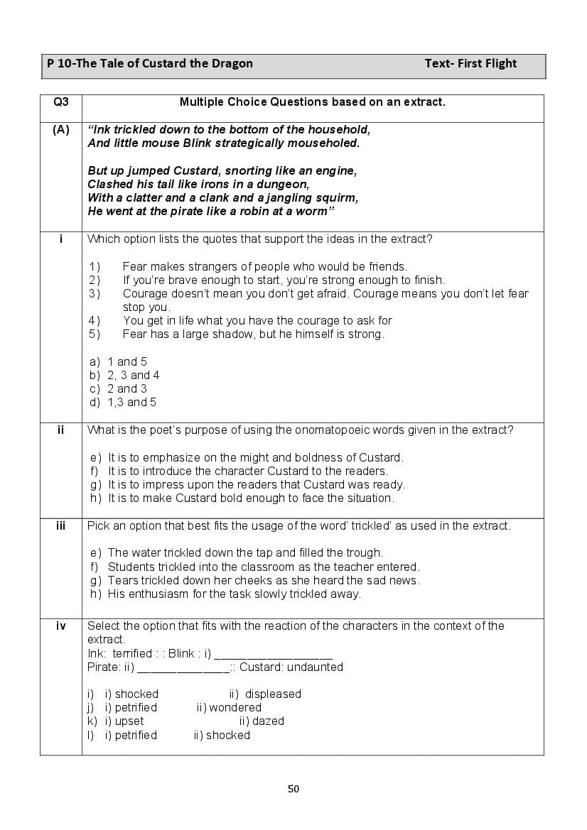 CBSE Class 10 English Question Bank (PDF) – Official CBSE Question Bank