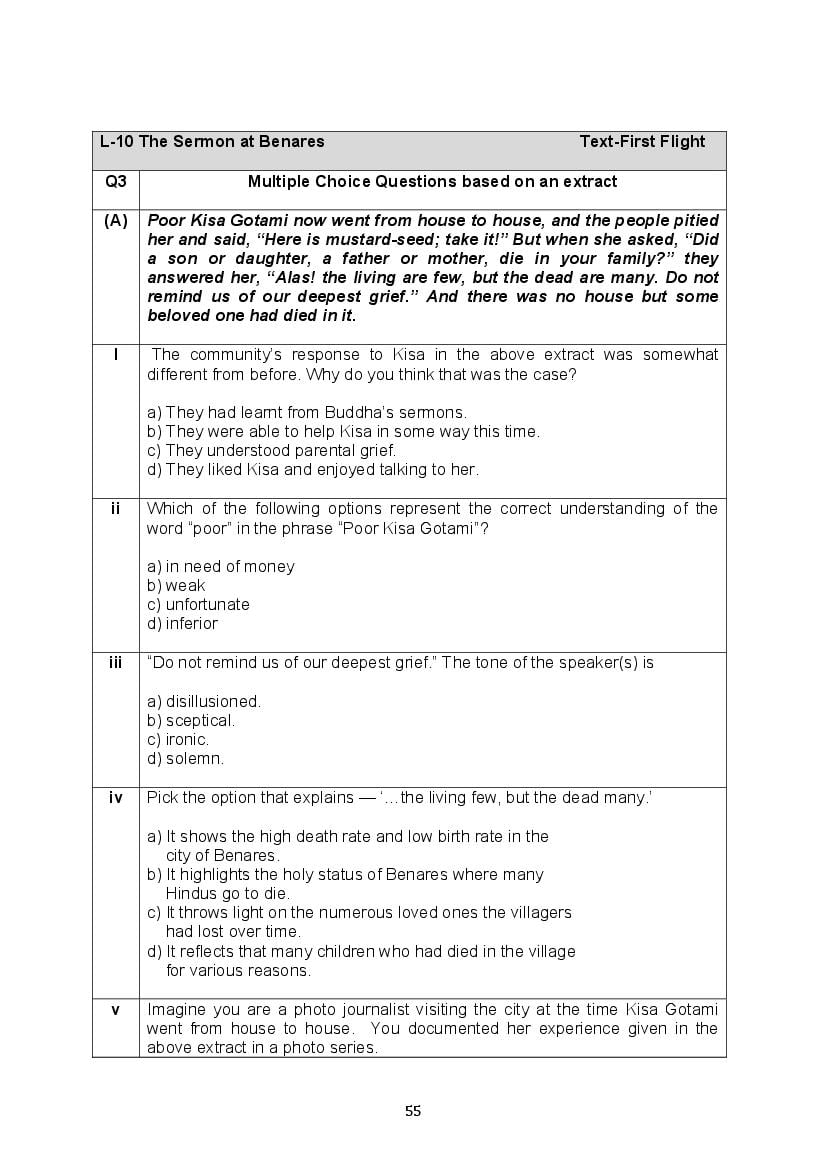 CBSE Class 10 English Question Bank (PDF) – Official CBSE Question Bank