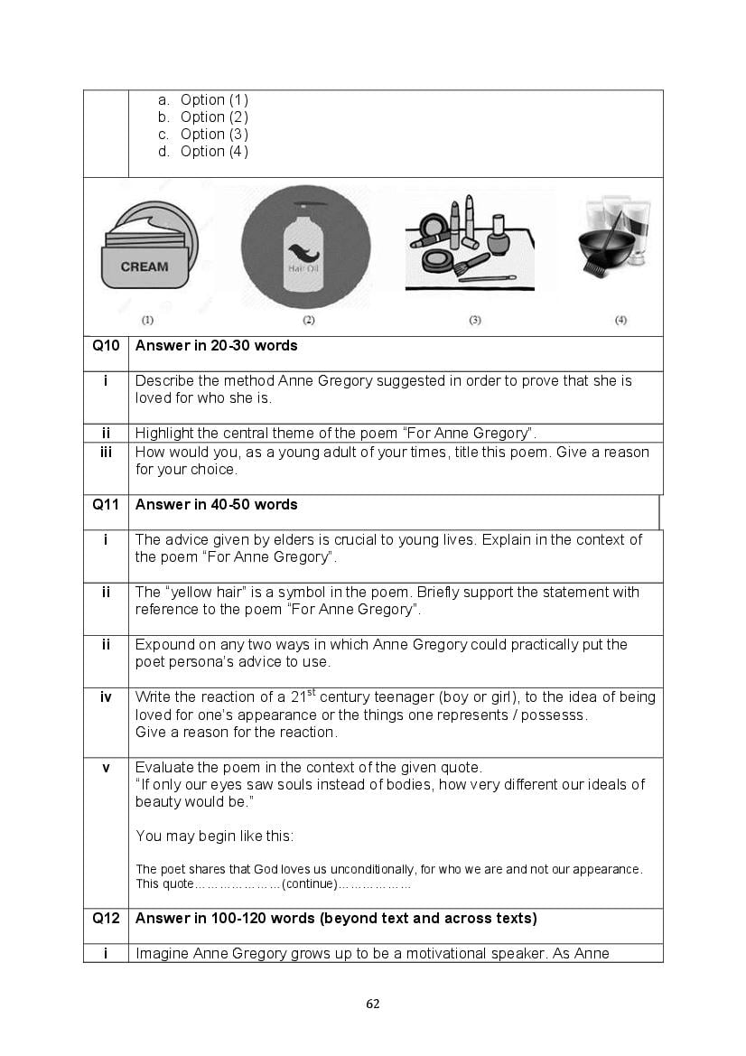 CBSE Class 10 English Question Bank (PDF) – Official CBSE Question Bank