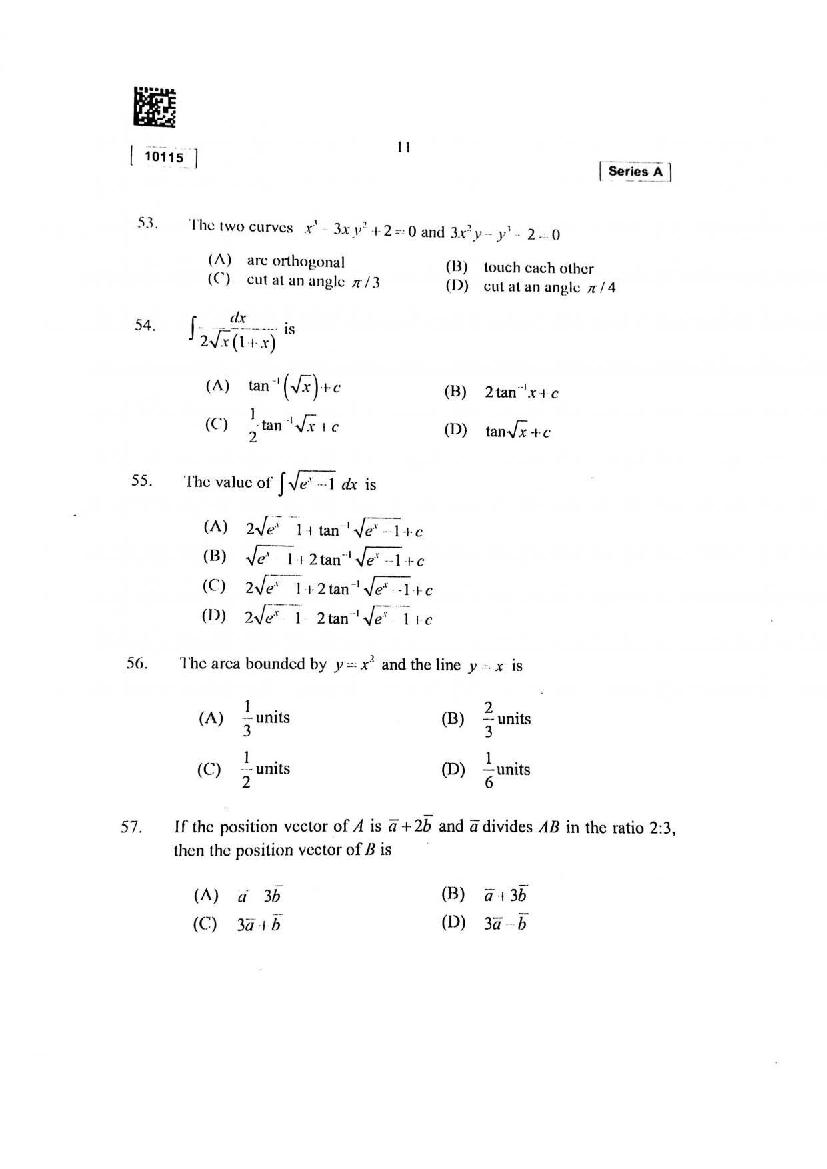 CUSAT CAT 2015 Question Papers PDF (B.Tech, Law, PG: 17 Papers)