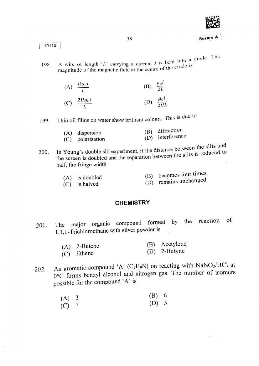 CUSAT CAT 2015 Question Papers PDF (B.Tech, Law, PG: 17 Papers)